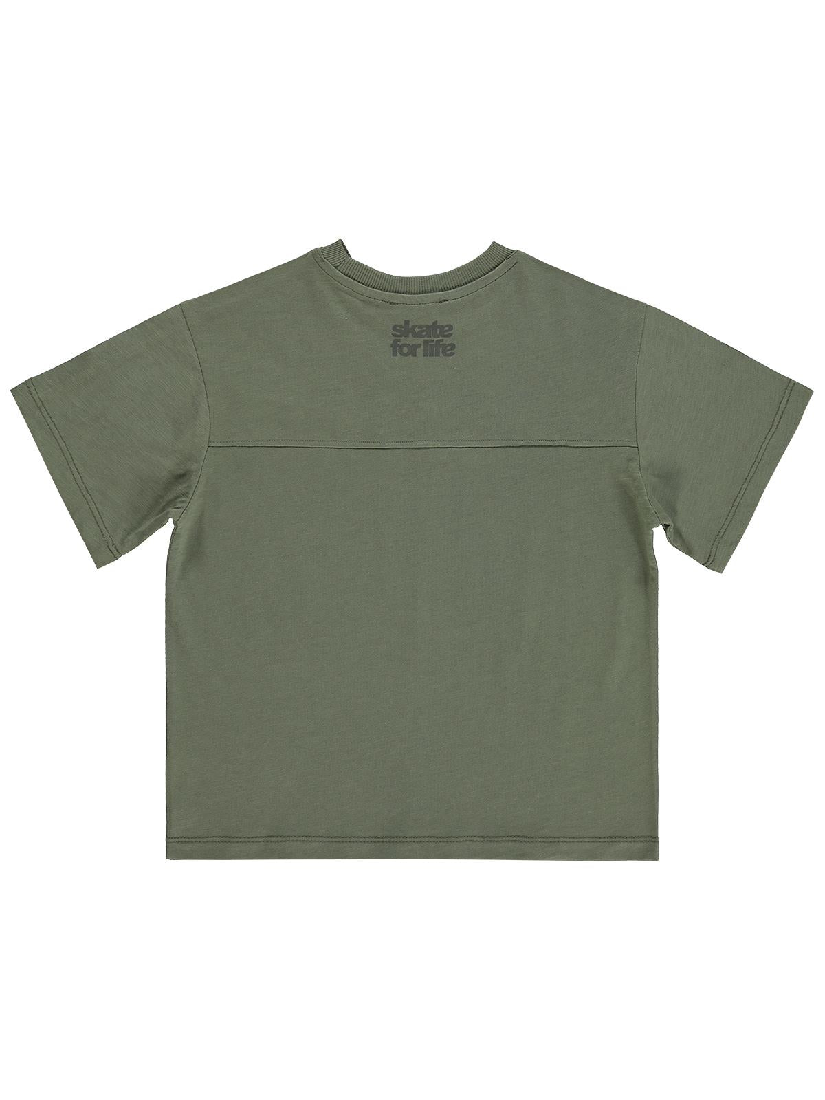 Civil Boys Basic Flamlı 10-13 Yaş Tişört - Haki