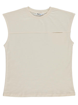 Civil Boys Basic Sıfır Kol 10-13 Yaş Tişört - Ekru