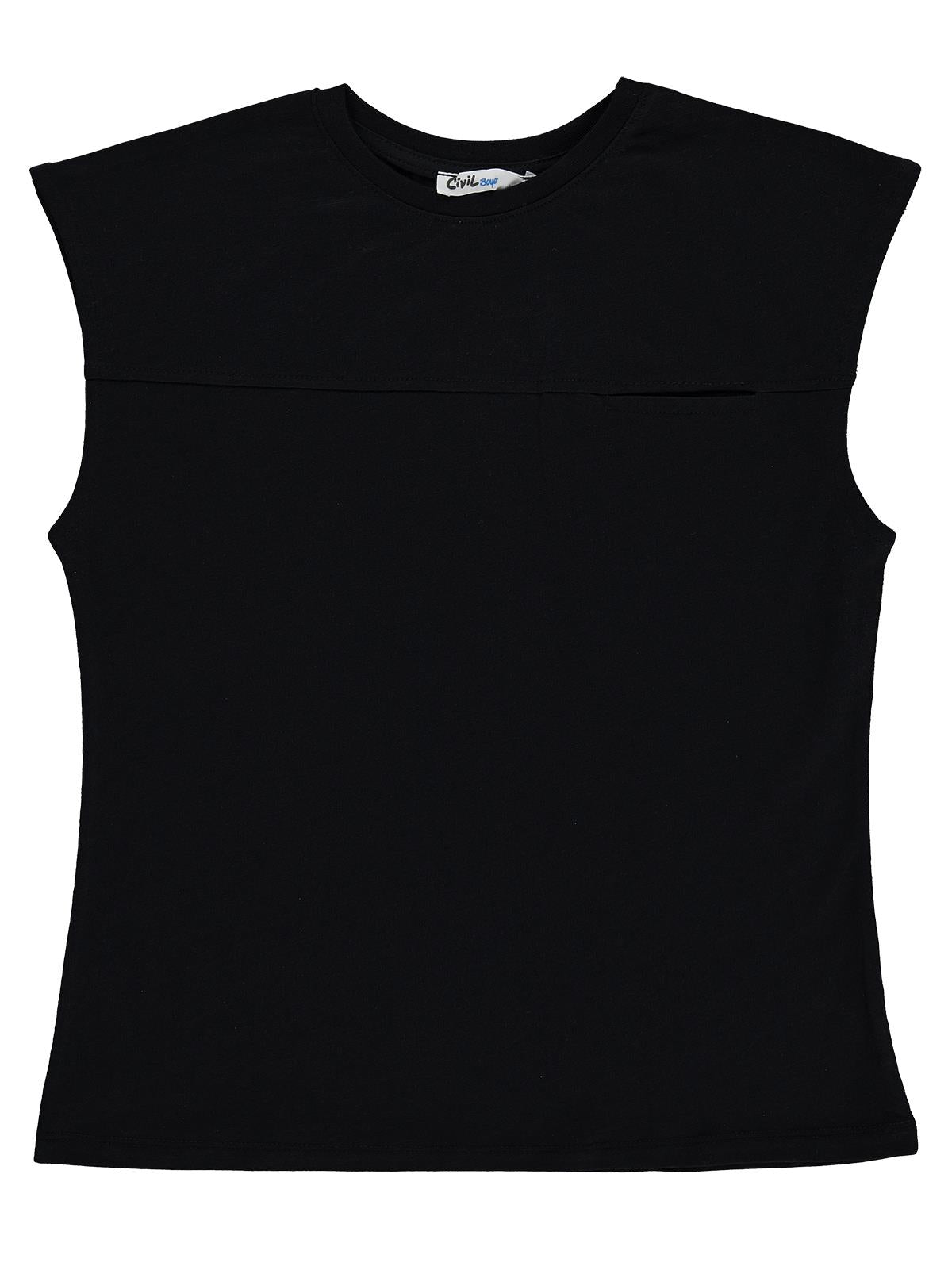 Civil Boys Basic Sıfır Kol 6-9 Yaş Tişört - Siyah