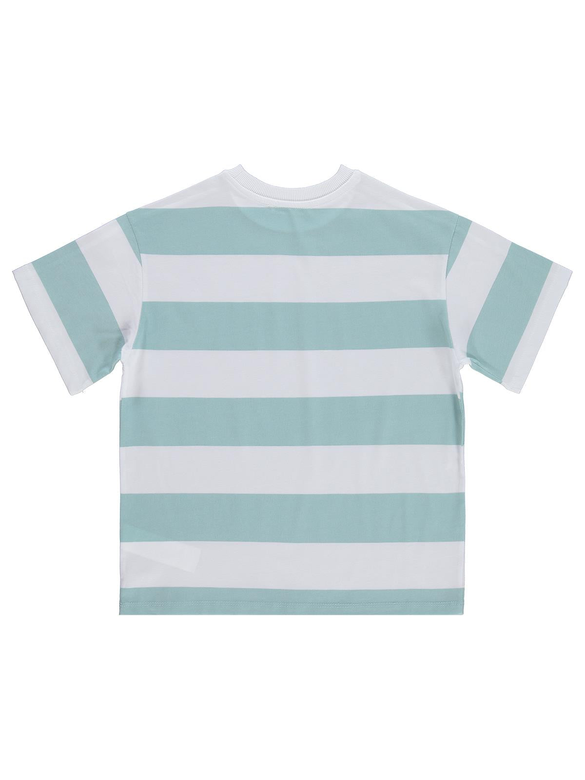 Civil Boys Basic Çizgili 10-13 Yaş Tişört - Mavi