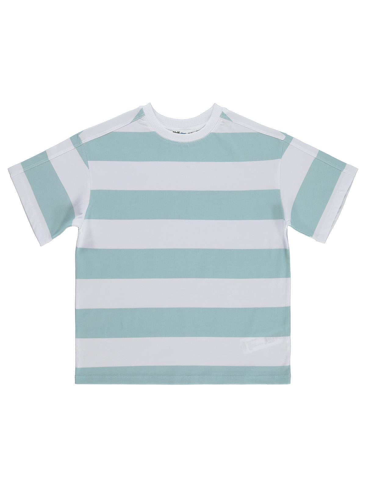 Civil Boys Basic Çizgili 10-13 Yaş Tişört - Mavi