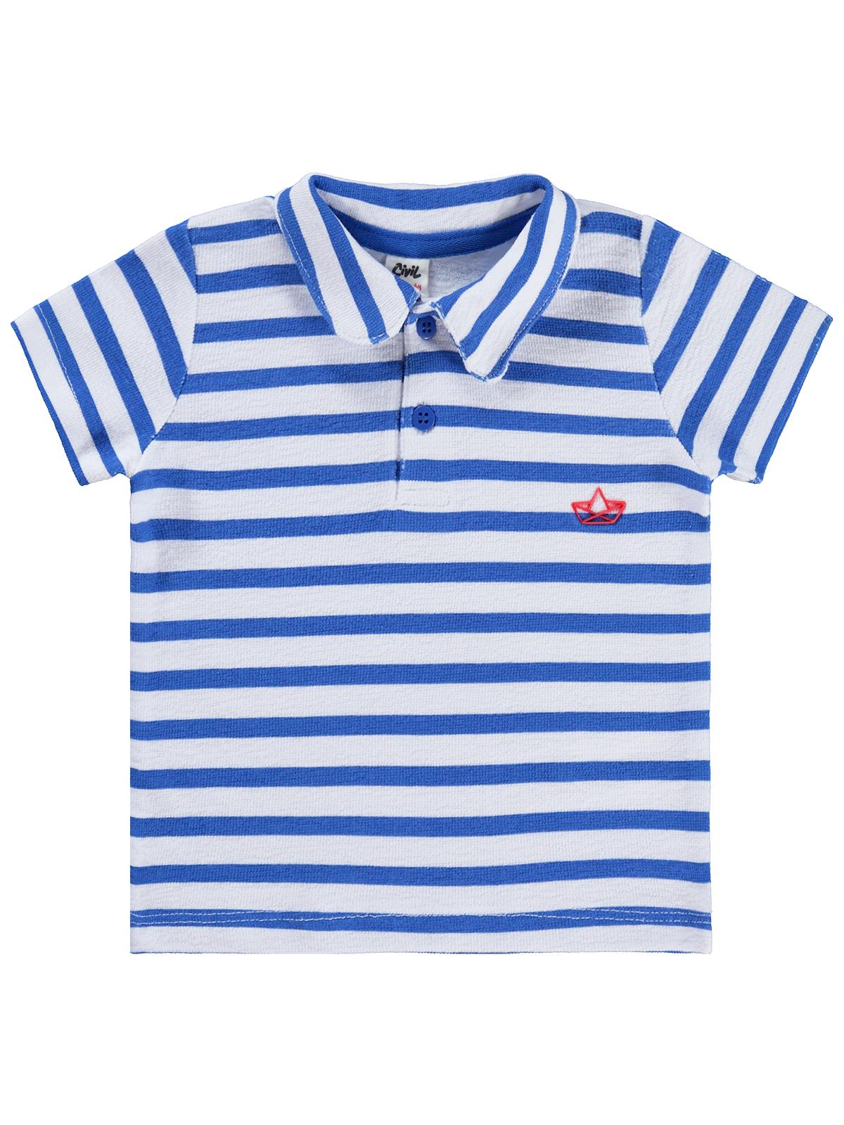 Civil Baby Yelken Baskılı 6-18 Ay Tişört - Mavi