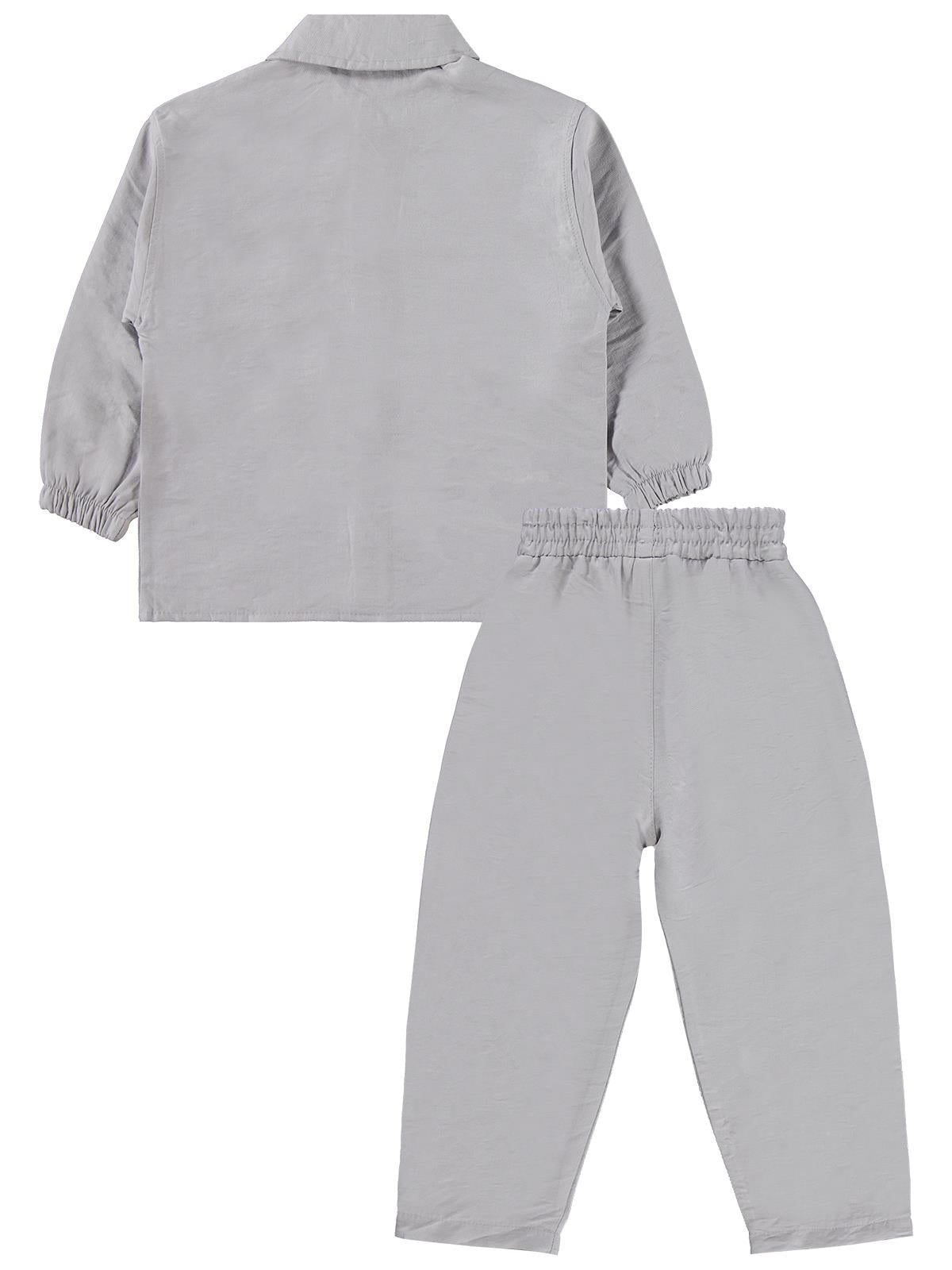 Civil Boys Gabardin Çizgili 3 lü 2-5 Yaş Takım - Gri
