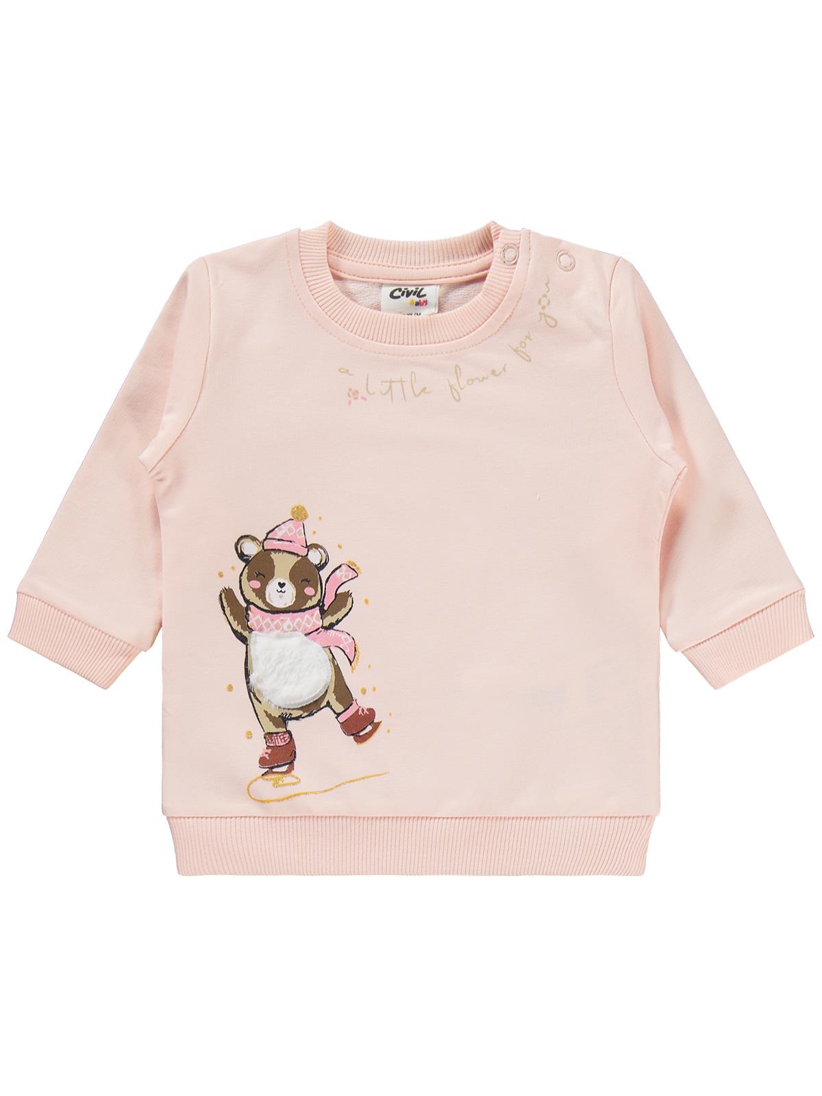 Civil Baby Bereli Ayıcık Baskılı 6-18 Ay Takım - Pembe
