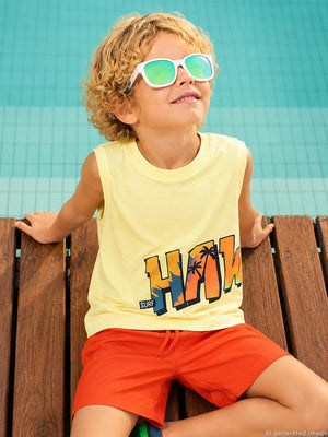 Civil Boys Hawaii Basklı 2-5 Yaş Tişört - Sarı
