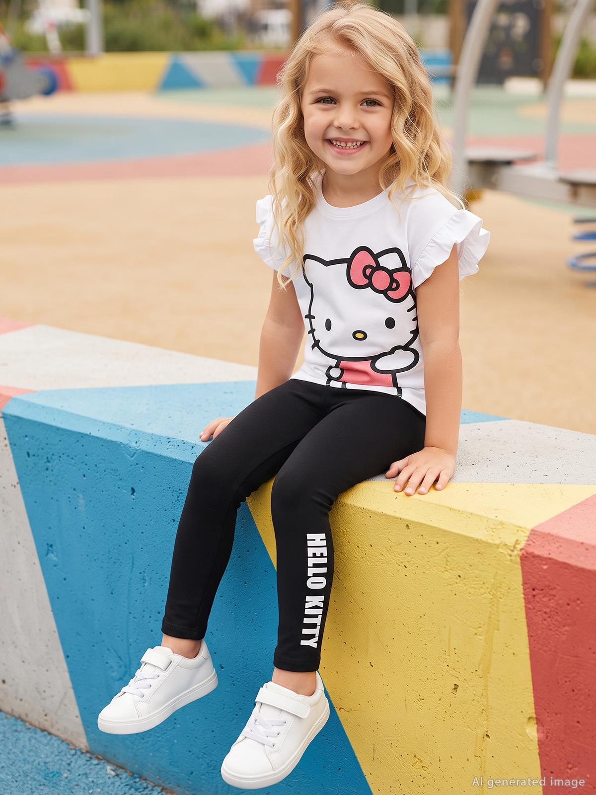 Hello Kitty 2-5 Yaş Takım - Kırık Beyaz-Siyah