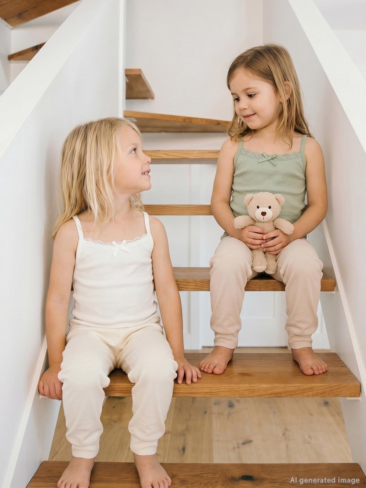 Civil Girls Dantel Yaka 2-10 Yaş Kız Çocuk 2'li Atlet - Standart