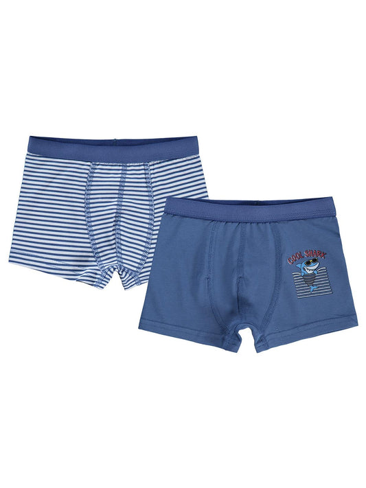 Civil Erkek Çocuk Shark Erkek Çocuk 2'li Boxer | Likralı Süprem | Okul Kreş ve Günlük Kullanım