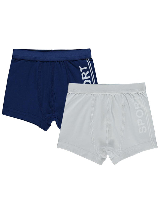 Civil Erkek Çocuk Sport Erkek Çocuk 2'li Boxer | Likralı Süprem | Okul Kreş ve Günlük Kullanım