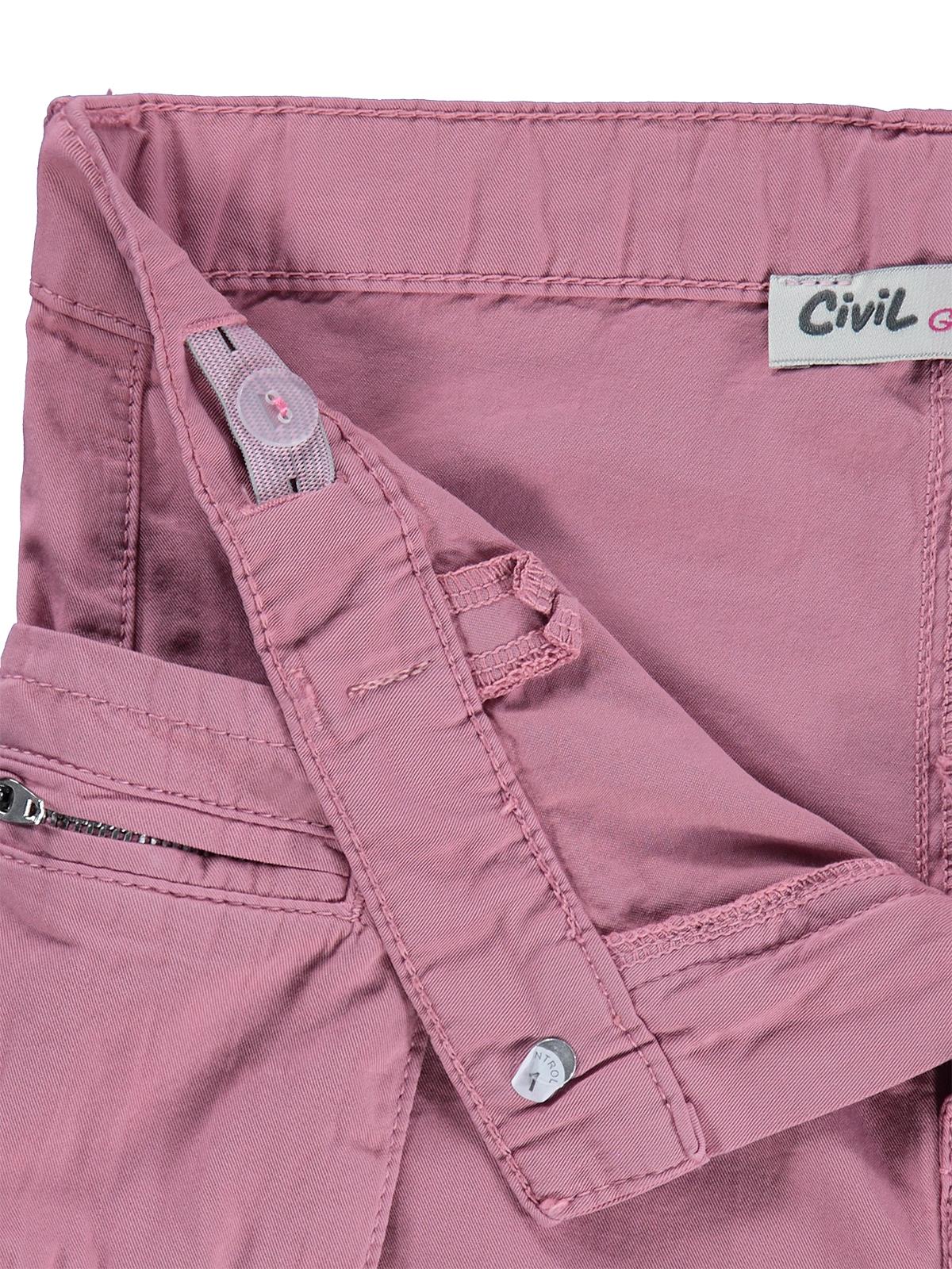 Civil Girls Üç Cepli Kargo 6-9 Yaş Pantolon - Pembe