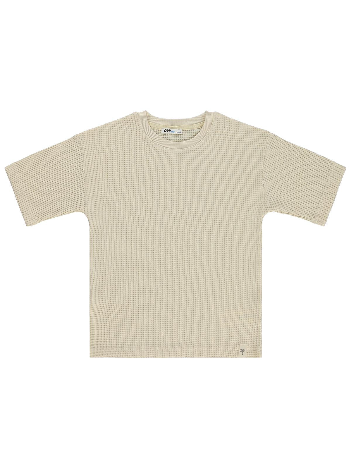 Civil Boys Basic Waffle 10-13 Yaş Tişört - Kahverengi