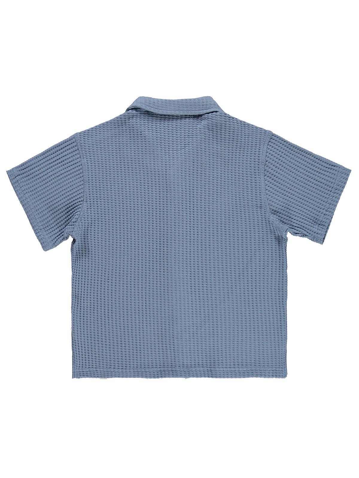 Civil Boys Basic Waffle 6-9 Yaş Gömlek - Mavi