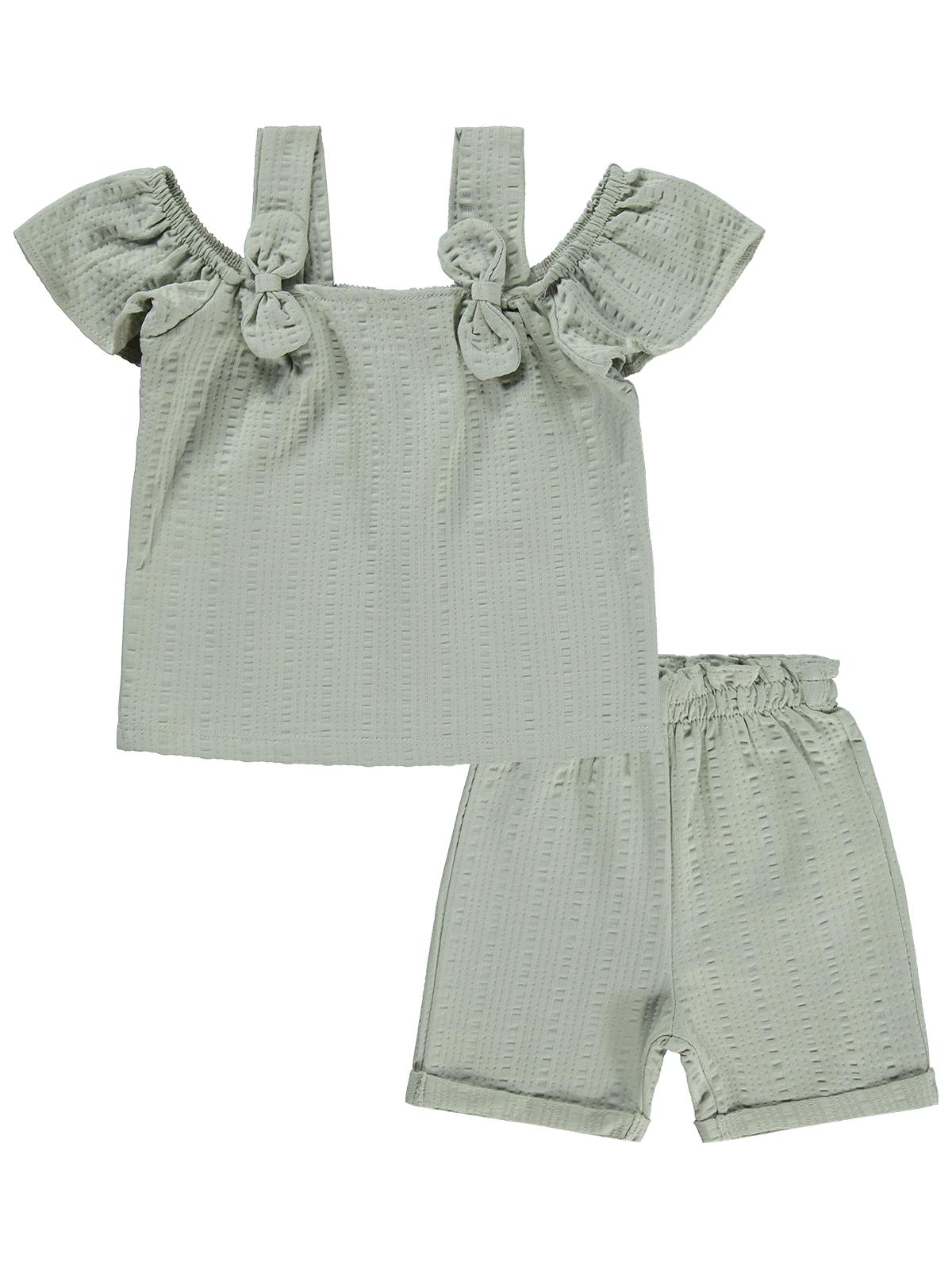 Civil Baby Fiyonk Askılı Şortlu 6-18 Ay Takım - Yeşil