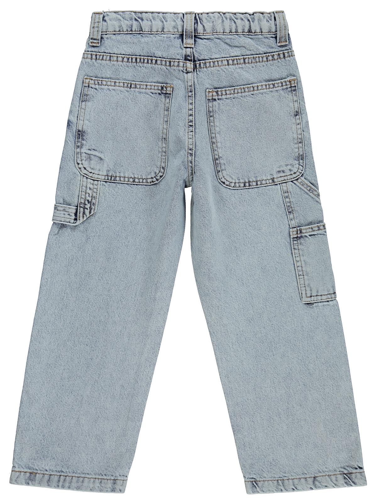 Civil Boys Yan Cepli Baggy Kalıp 10-13 Yaş Pantolon Kot - Mavi