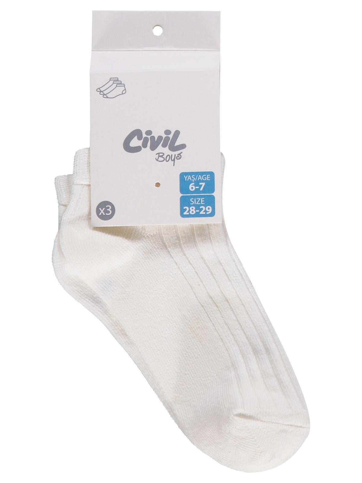 Civil Boys Basic Derbili 3'lü 2-12 Yaş Erkek Çocuk Patik Çorap