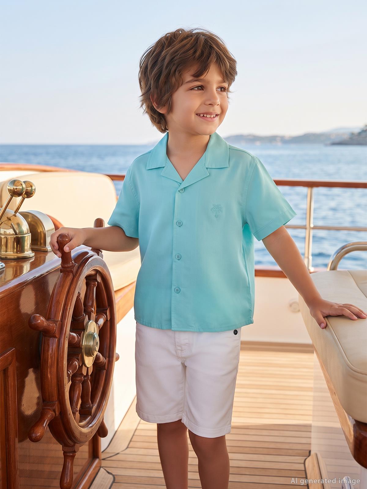 Civil Boys Basic Tatil Yaka 2-5 Yaş Gömlek - Yeşil
