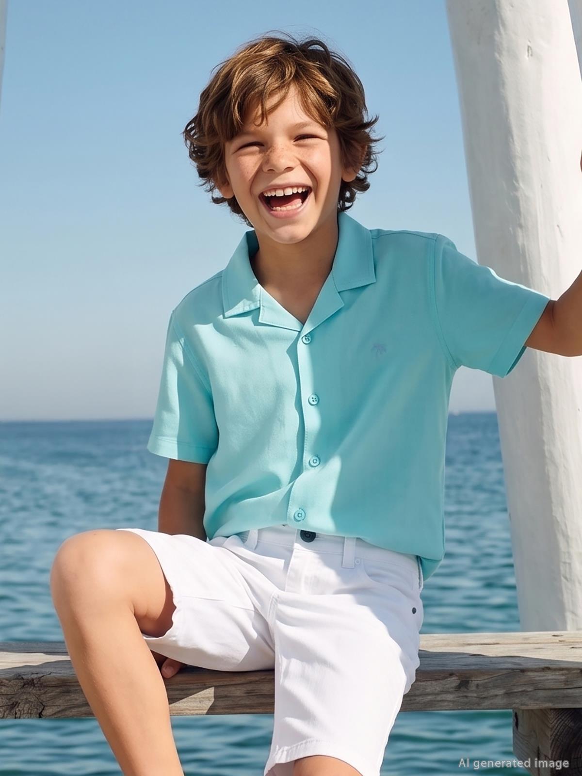 Civil Boys Basic Tatil Yaka 10-13 Yaş Gömlek - Yeşil