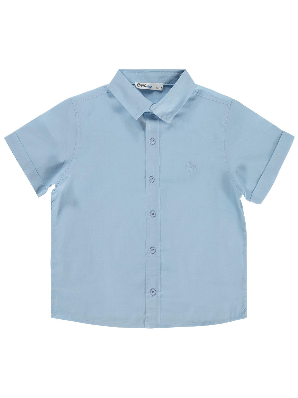 Civil Boys Basic Kısa Kol 6-9 Yaş Gömlek - Mavi