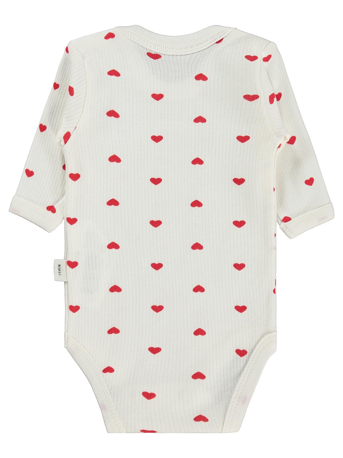 Civil Baby Kalp Empirme 1-36 Ay Çıtçıtlı Badi  - Ekru