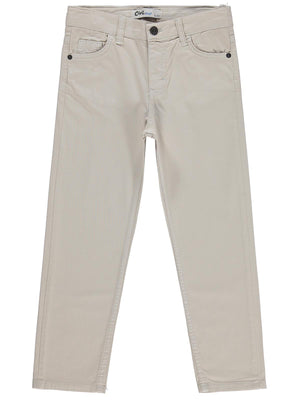 Civil Erkek Çocuk 5 Cep Basic Pantolon | Gabardin | Okul Kreş ve Günlük Kullanım - Koyu Taş Rengi