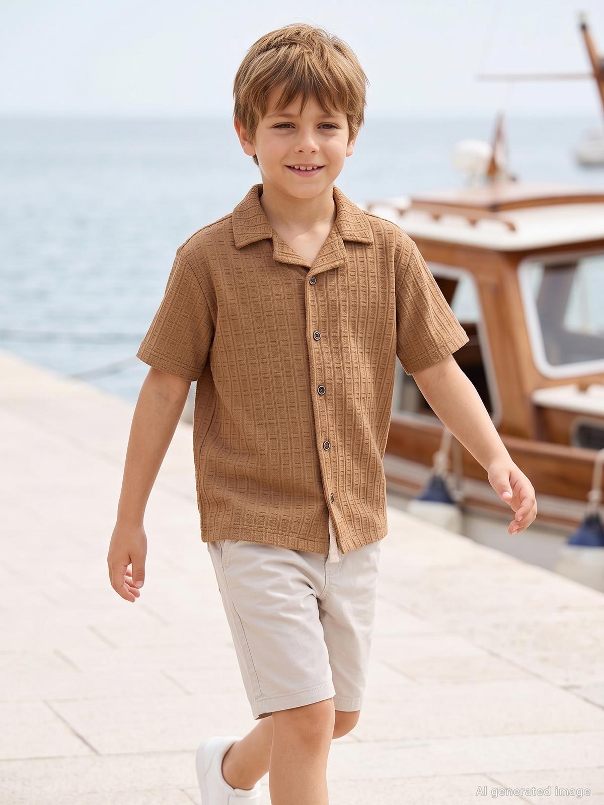 Civil Boys Beli Lastikli 6-9 Yaş Kapri - Koyu Taş Rengi