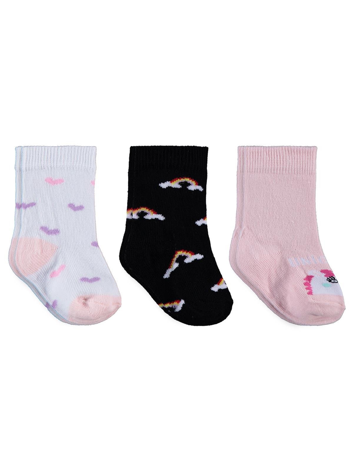 Civil Baby Unicorn 3'lü 6- Bebek Kız Çorap Set