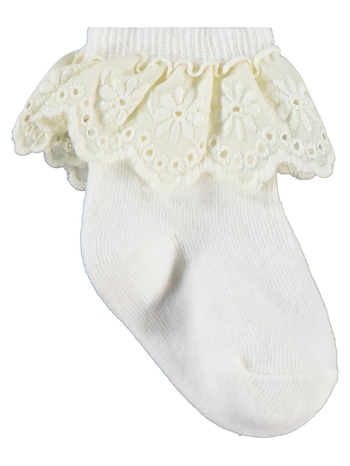 Civil Baby Çift Dantel Aksesuarlı 2'li 6- Bebek Kız Çorap Set