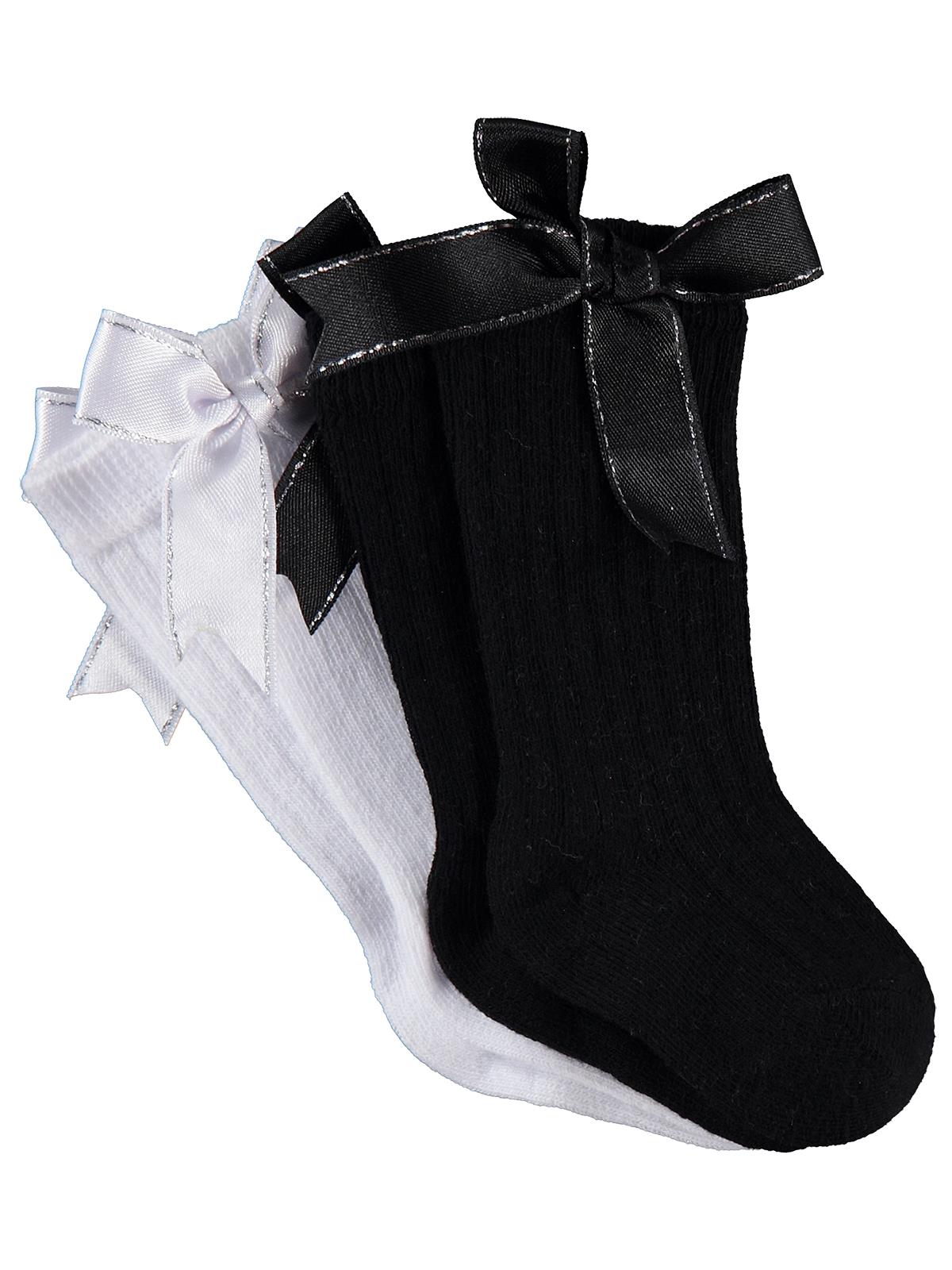 Civil Baby Çift Fiyonk Aksesuar 2'li 6- Bebek Kız Çorap Set