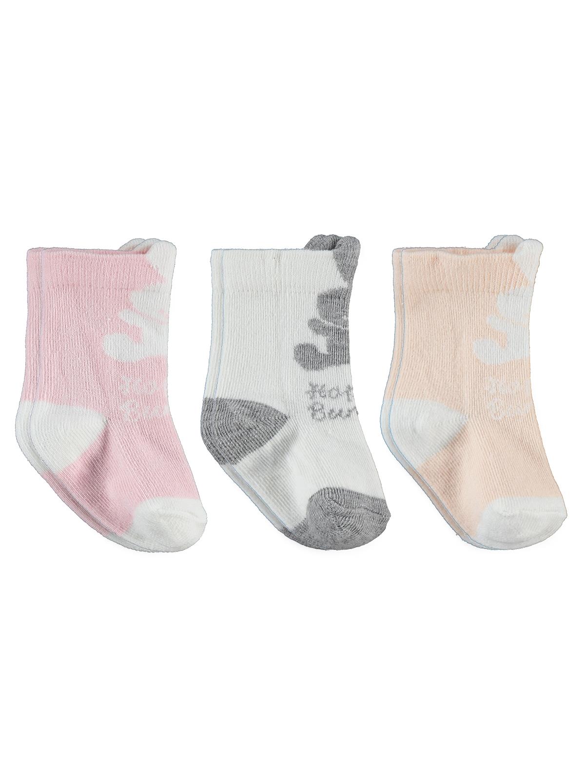 Civil Baby 3D Tavşan Kulaklı 3'lü 6- Bebek Kız Çorap Set