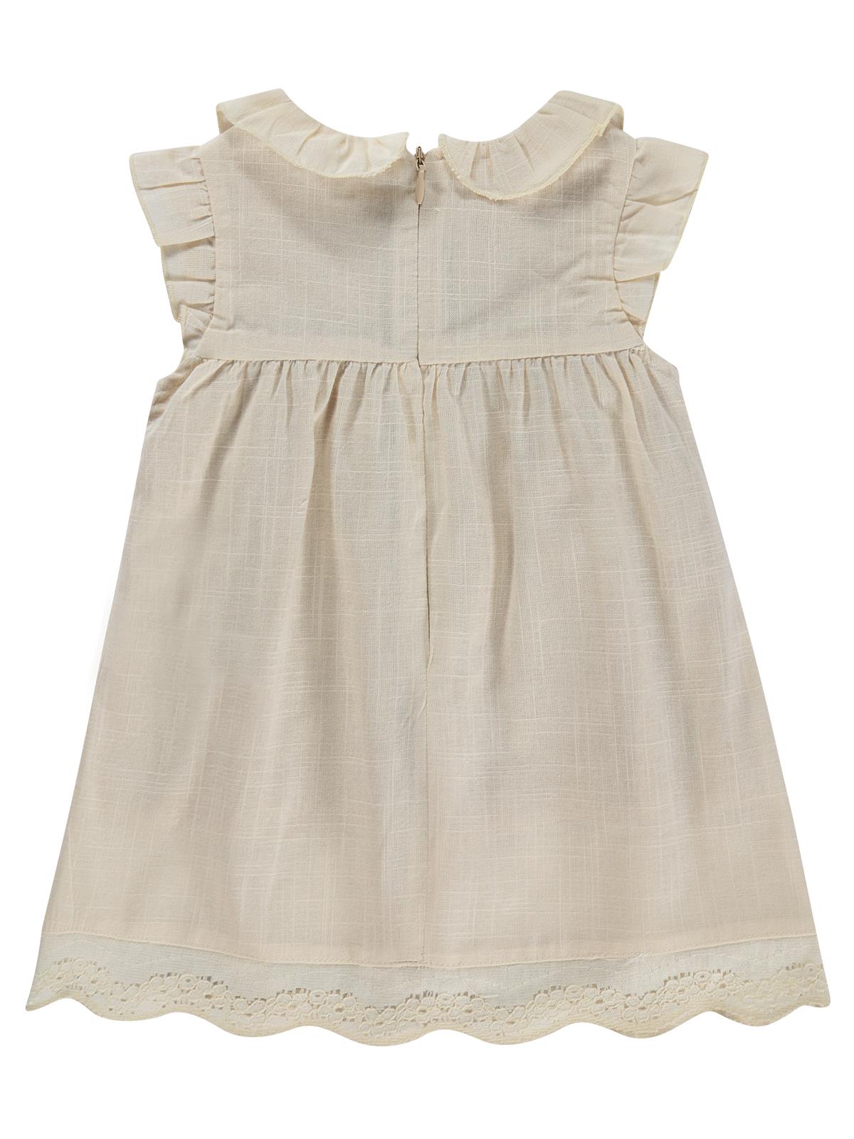 Civil Baby Bebek Yaka Dantelli 6-18 Ay Elbise - Bej