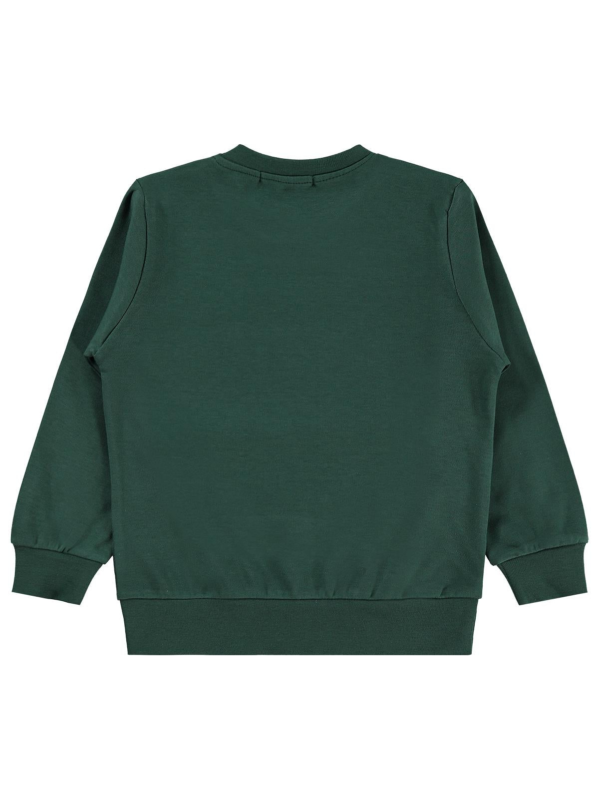 Civil Erkek Çocuk Kaykay Köpek Baskılı Sweatshirt Km | İnterlok | Okul Kreş ve Günlük Kullanım - Yeşil