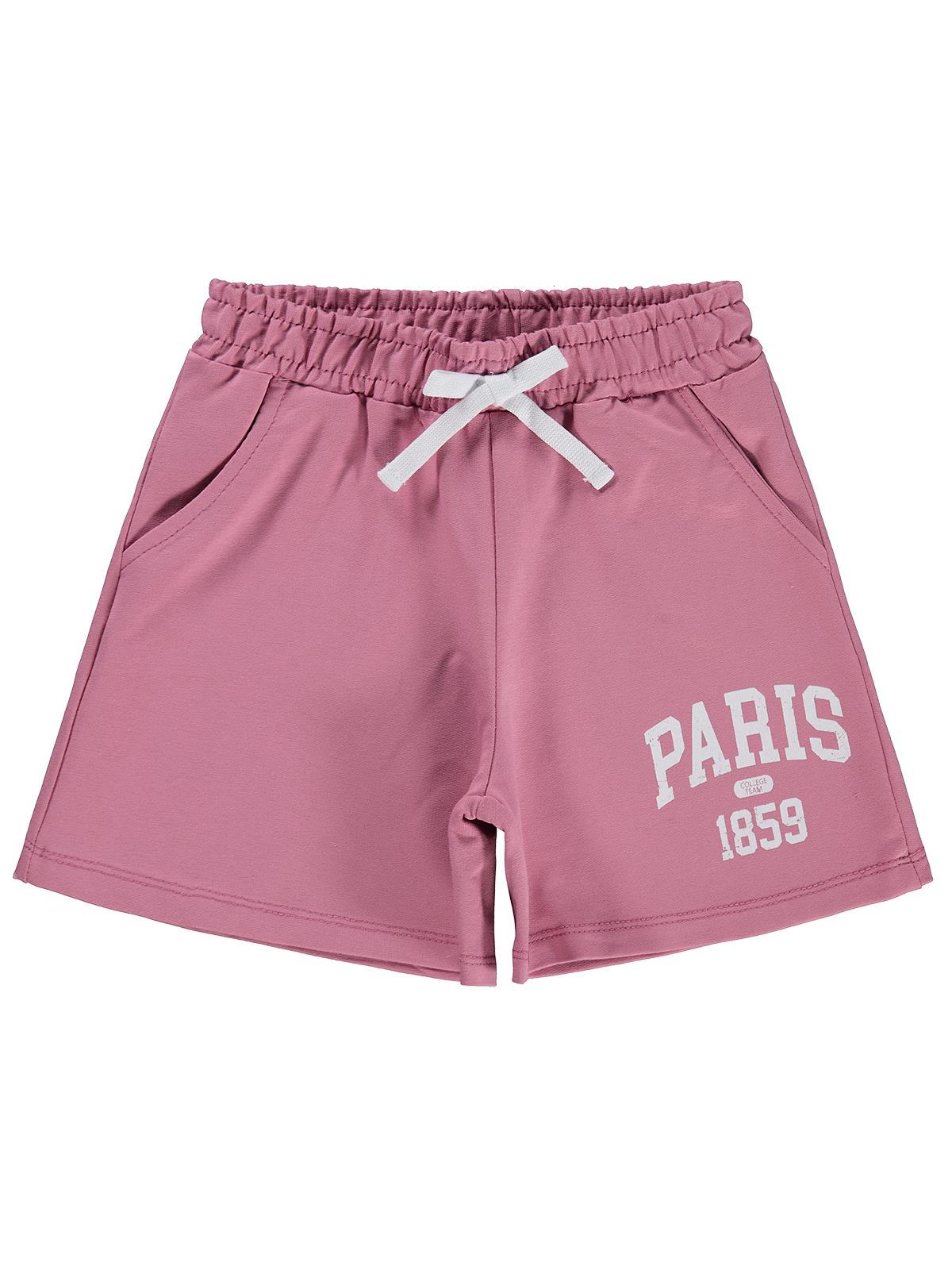 Civil Girls Paris Baskılı 2-5 Yaş Şort - Pembe