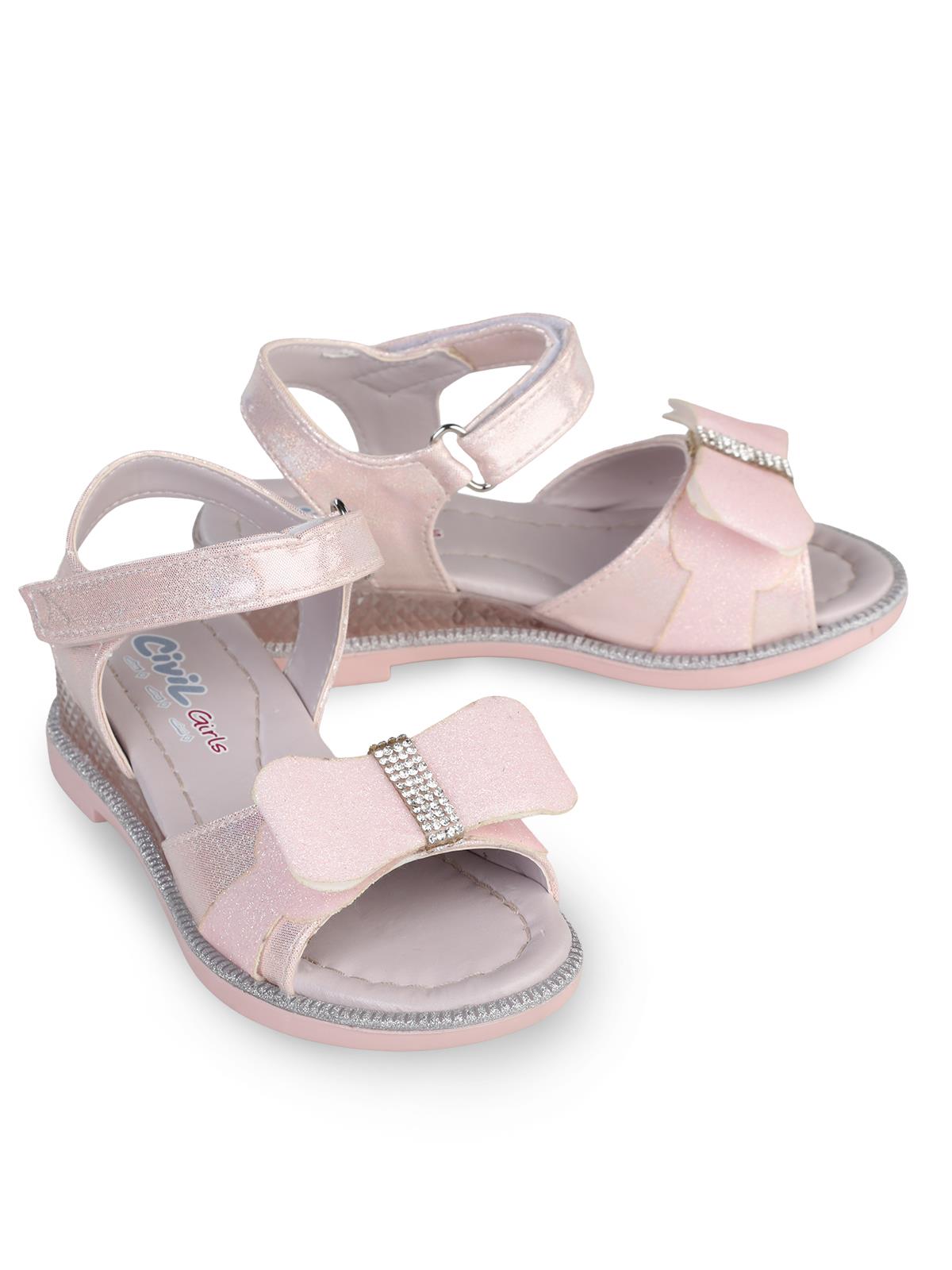 Civil Girls Fiyonk Aksesuarlı 26-30 Numara Sandalet - Pudra