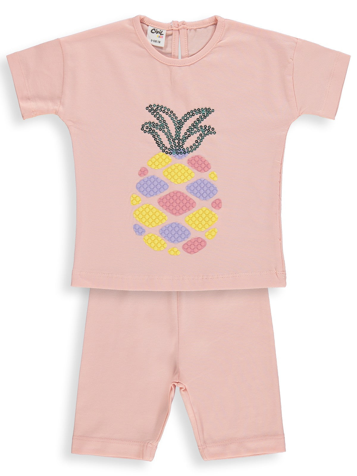 Civil Baby Ananas Nakışlı 6-18 Ay Takım - Pudra