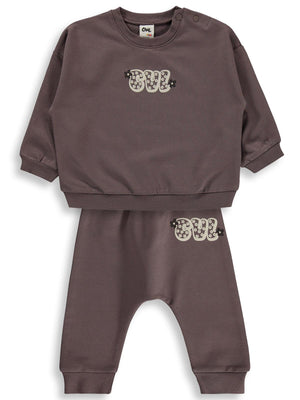 Civil Baby CVL Baskılı Basic 6-18 Ay Takım - Kahve