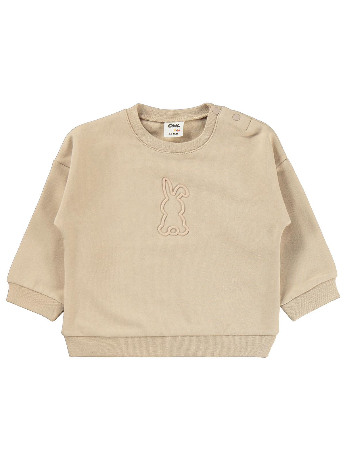 Civil Baby Tavşan Baskılı Basic 6-18 Ay Takım - Bej