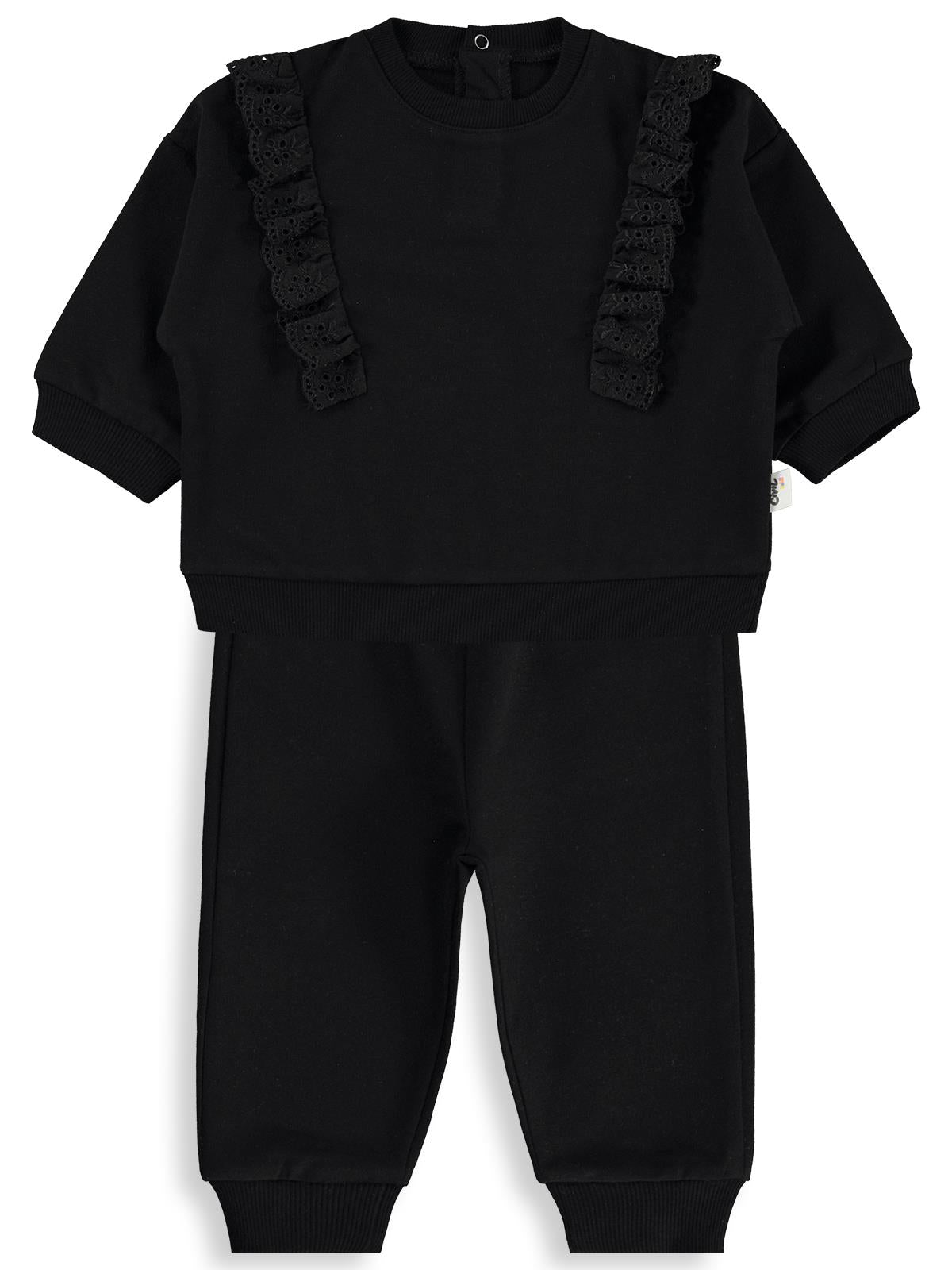Civil Baby Fırfırlı Basic 6-18 Ay Takım - Siyah