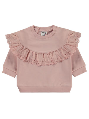 Civil Baby Fırfırlı Basic 6-18 Ay Sweatshirt - Pembe