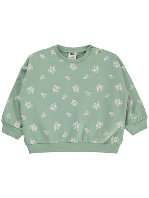 Civil Baby Çiçek Empirme Basic 6-18 Ay Sweatshirt - Haki