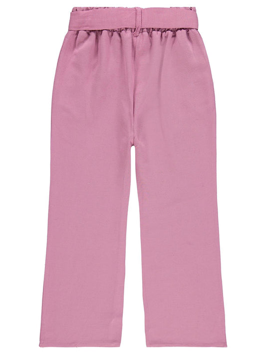 Civil Girls Kuşaklı 6-9 Yaş Pantolon - Pembe