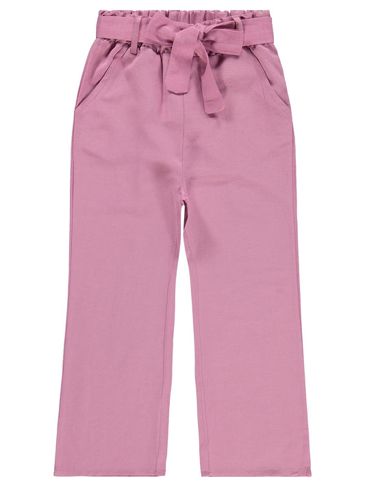 Civil Girls Kuşaklı 6-9 Yaş Pantolon - Pembe