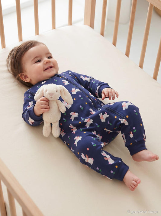 Civil Baby Tavşan Empirme | Pamuklu Süprem | Uzun Kollu Bisiklet Yaka | 1.2 TOG Uyku Tulumu - Lacivert
