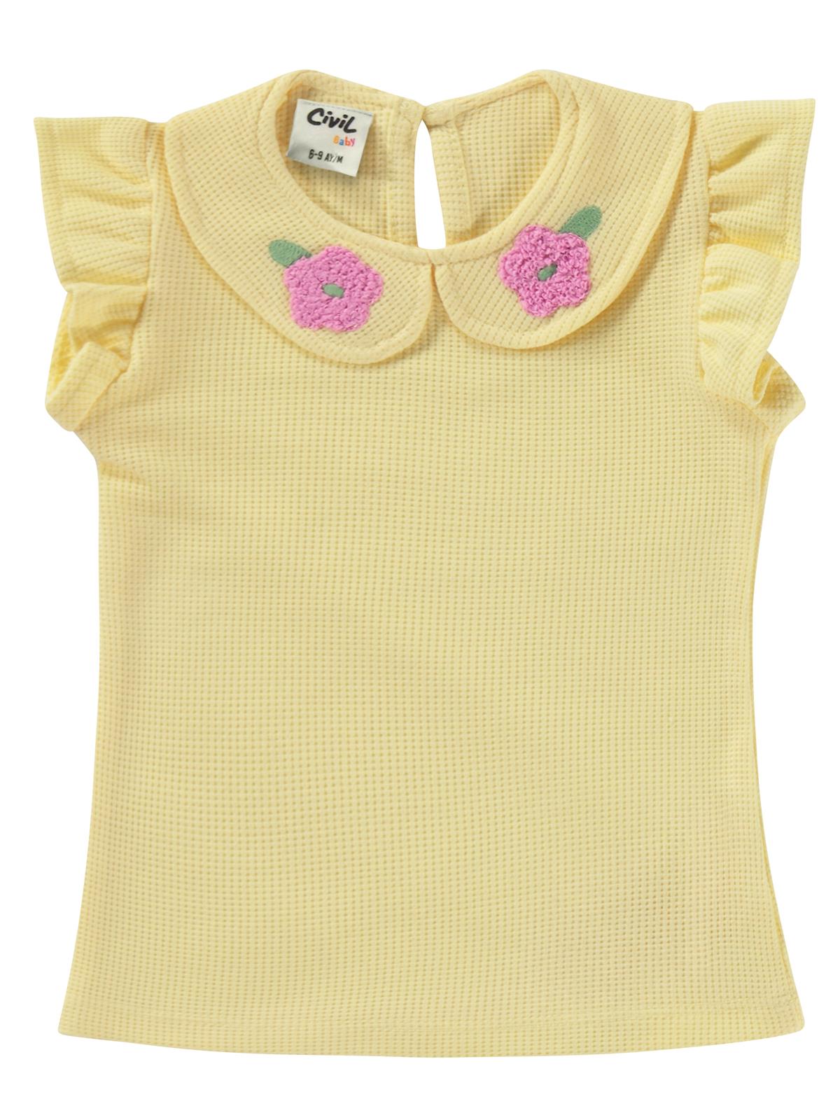 Civil Baby Yaka Nakışlı 6-18 Ay Takım - Sarı