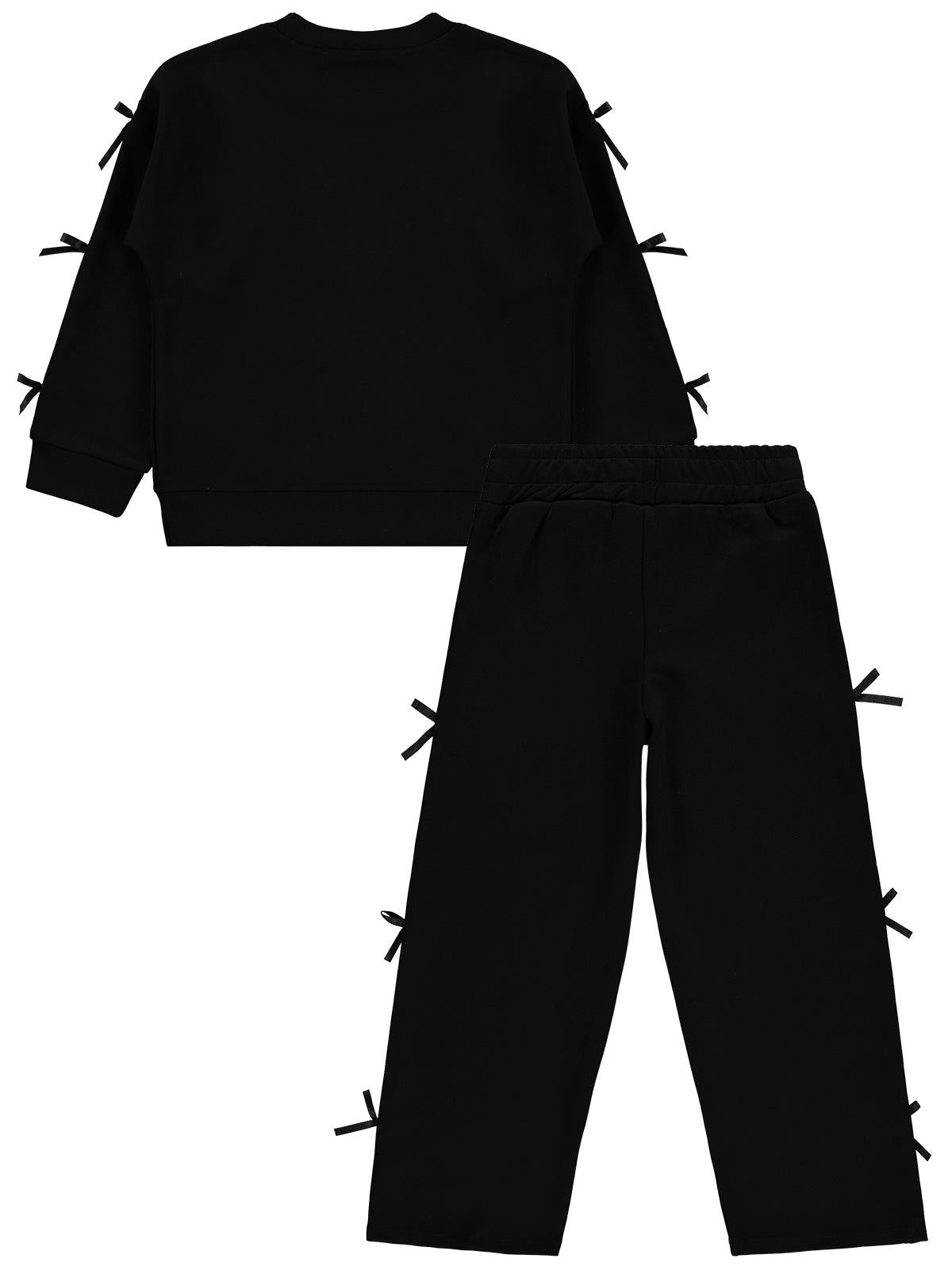 Civil Girls Fiyonklu 10-13 Yaş Eşofman Takımı - Siyah