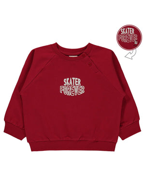 Civil Baby Skater Forever Baskılı 6-18 Ay Sweatshirt - Kırmızı