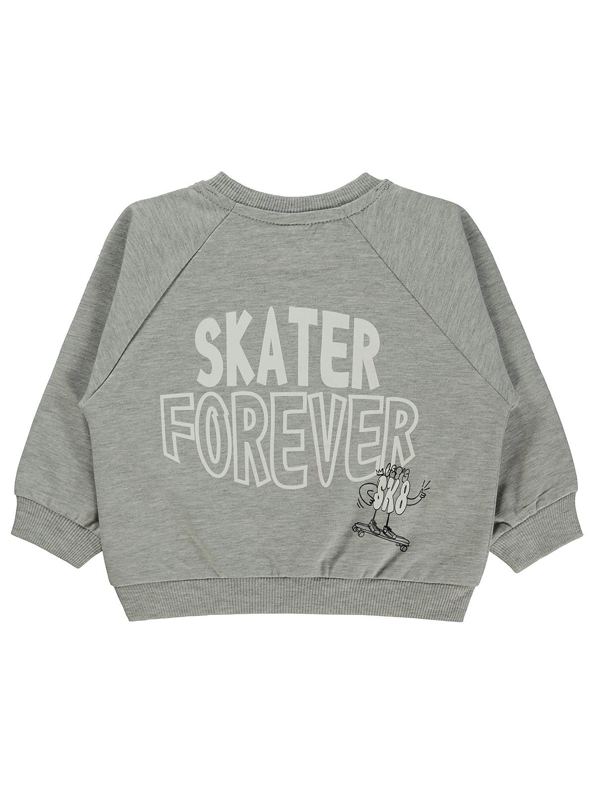 Civil Baby Skater Forever Baskılı 6-18 Ay Sweatshirt - Gri