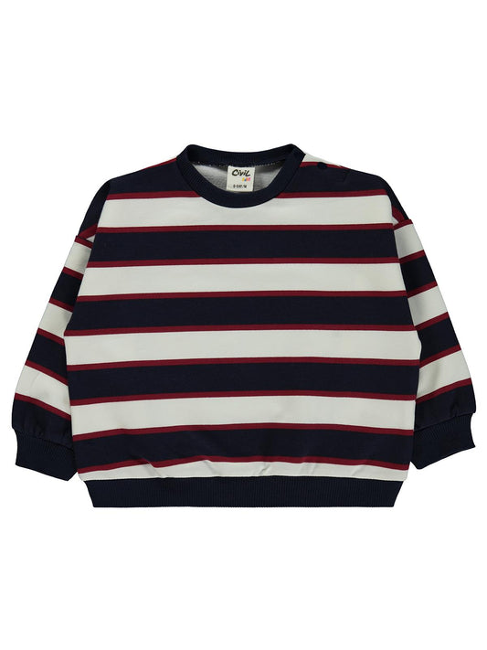 Civil Baby Çizgili 6-18 Ay Sweatshirt - Lacivert