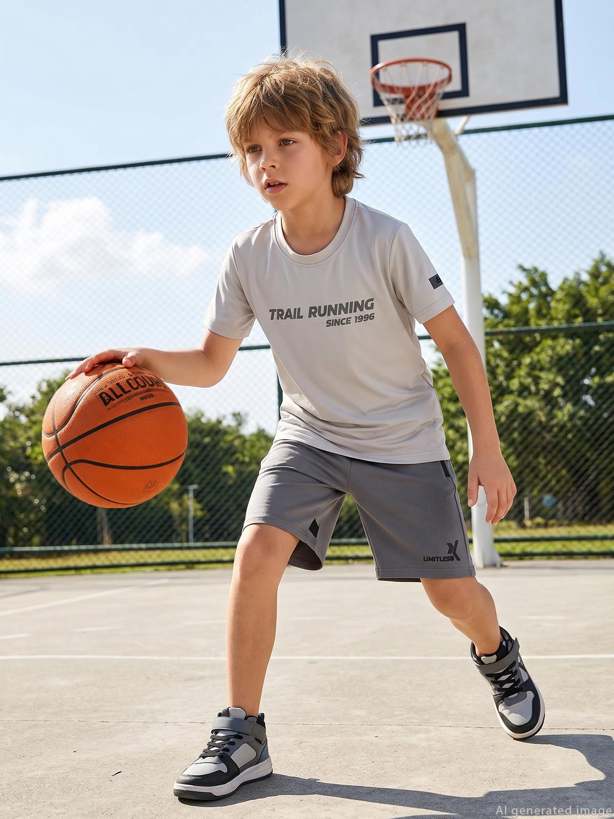 Civil Boys Yüksek Baskılı Ve Fermuarlı 6-9 Yaş Kapri - Gri