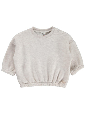 Civil Baby Çiçek Nakışlı Basic 6-18 Ay Sweatshirt - Bej
