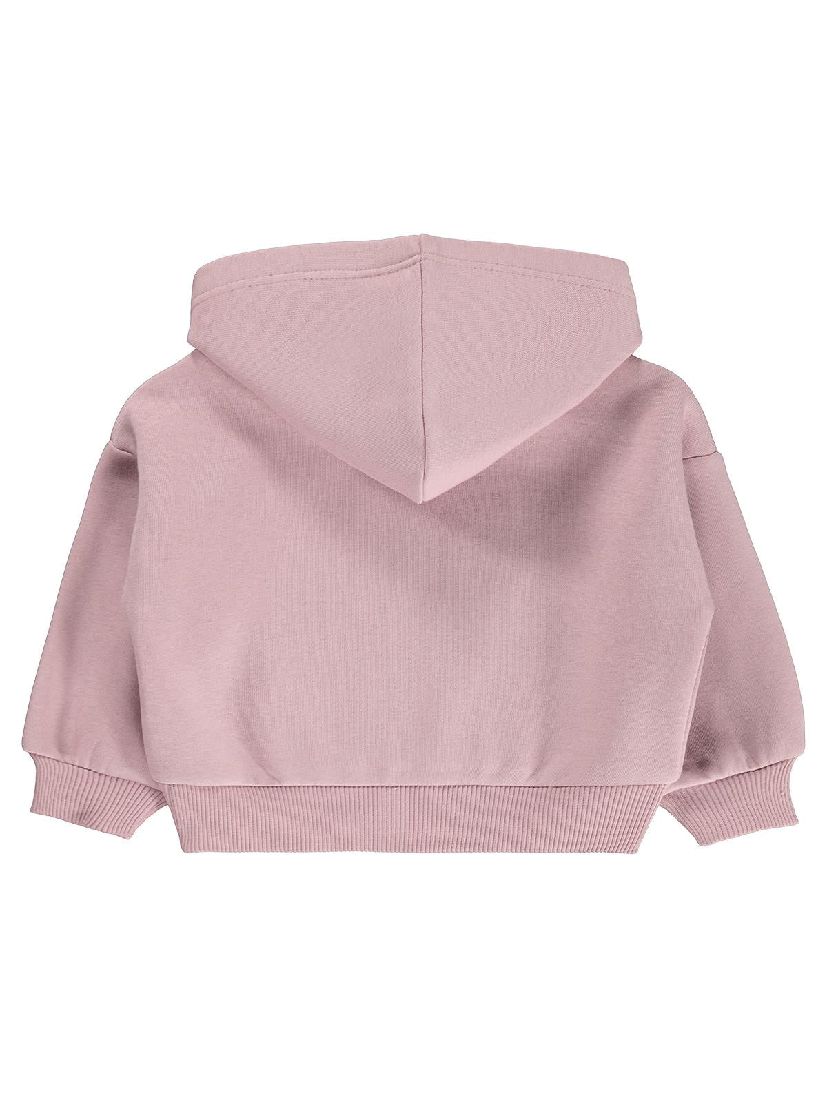 Civil Baby Çiçek Nakışlı Basic Kapşonlu 6-18 Ay Sweatshirt - Lila